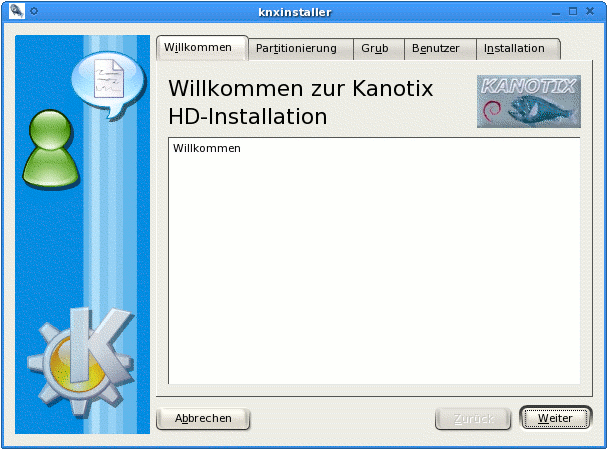 Kanotix-Installer (von Version 0.1)